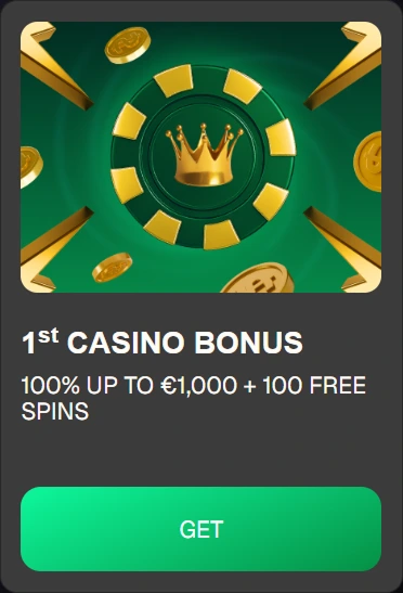 Casino bonus: 100% up to €1,000 + 100 free spins. Get it now!