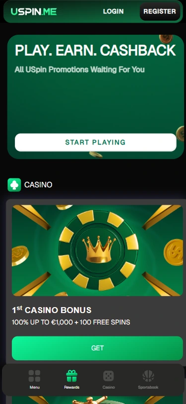 Uspin casino bonus: 100% up to €1,000 + 100 free spins. Play casino games now!
