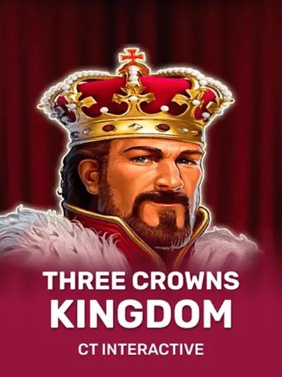 Three Crowns Kingdom slot game featuring a king with a crown. CT Interactive.